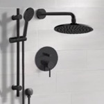 Remer SFR92 Matte Black Rain Shower System with Handheld, Rain Shower Head, Shower Faucet Set